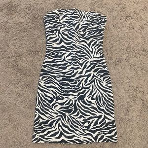 Zebra strapless dress